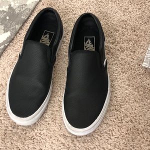 Black leather vans